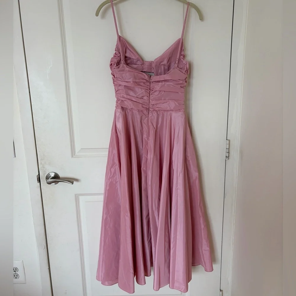 Staud Dayanara Pink Cutout Taffeta Dress